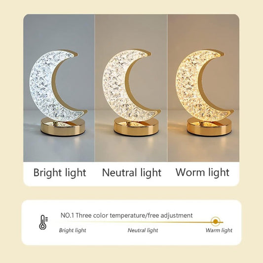 Crystal Half Moon Shape Touch Lamp