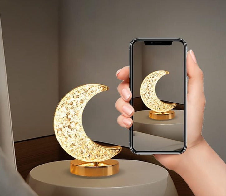 Crystal Half Moon Shape Touch Lamp