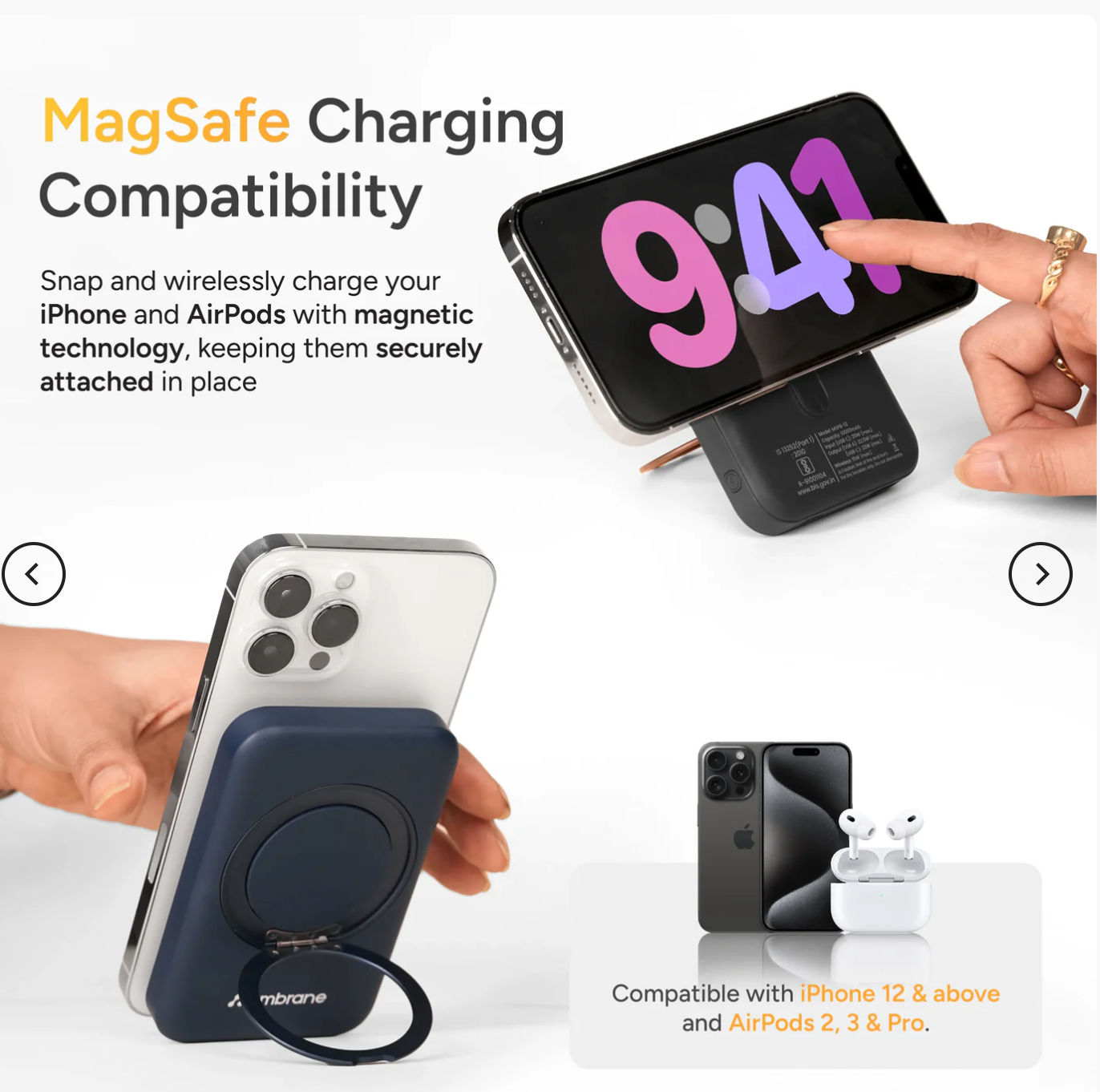AeroSync Mount – 10000mAh MagSafe Wireless Power Bank with Mobile Stand