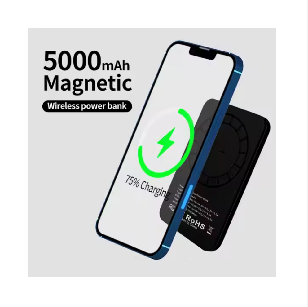 Customizable 5000mAh Magnetic Wireless Charger Power Bank
