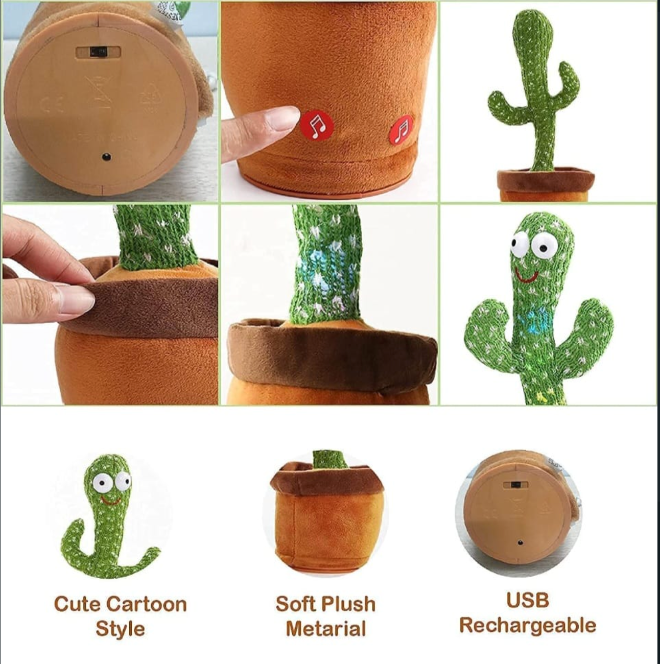 Cactus Dancing Talking Baby Toys for Kids Speaking Singing