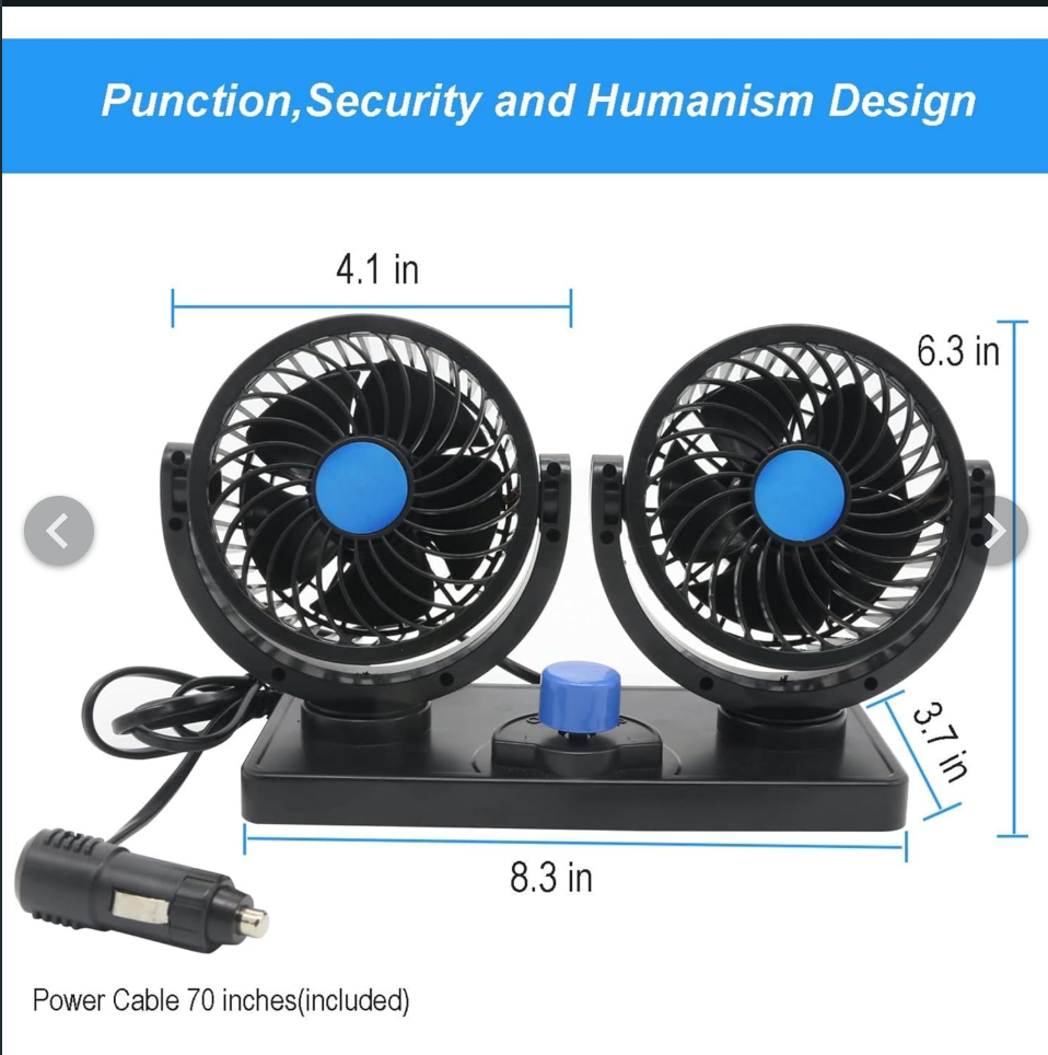 Double Head Car Fan