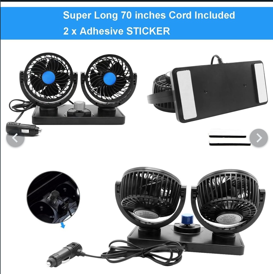 Double Head Car Fan