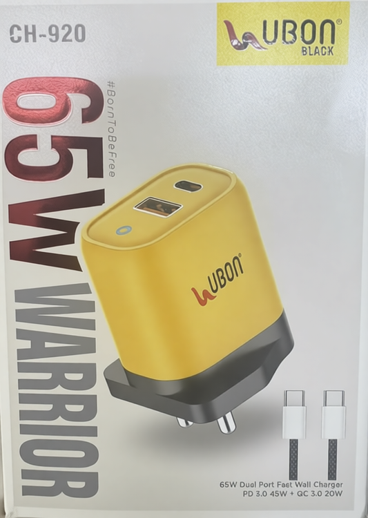 UBON CH-920 65W Dual Port Fast Wall Charger