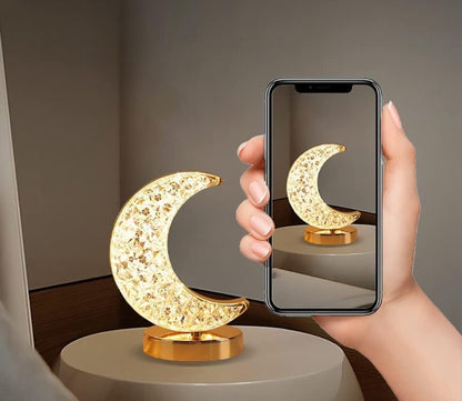 Crystal Half Moon Shape Touch Lamp
