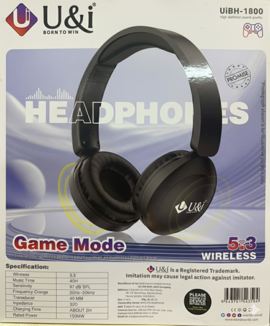 U&i UiBH-1800 Wireless Headphone