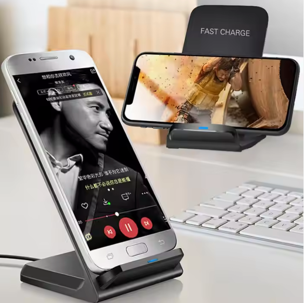 Toptai Fast Wireless Charging Stand Holder – 15W Smart Charger