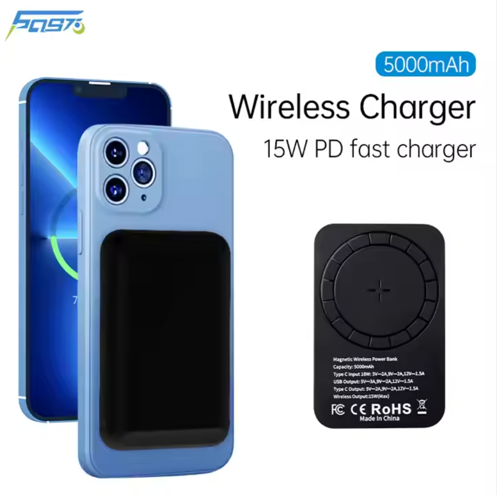 Customizable 5000mAh Magnetic Wireless Charger Power Bank