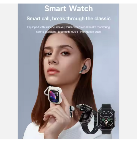 D8 Pro Smartwatch Earphone 2-in-1