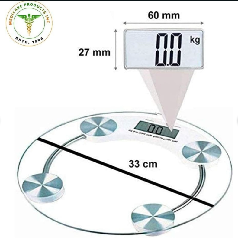 Weight Machine for Body Weight Thick Tempered Glass LCD Display With 180 Kg