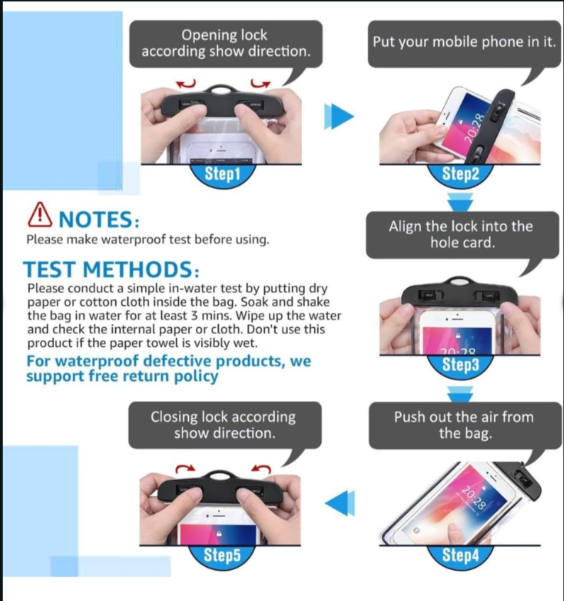 Universal Mobile Waterproof Pouch with Clip
