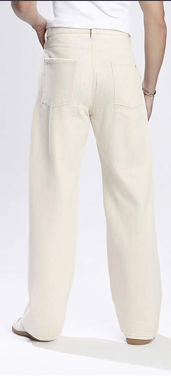 Roadster Men Baggy Fit Pure Cotton Denim Jeans – Mid-Rise, Light Beige