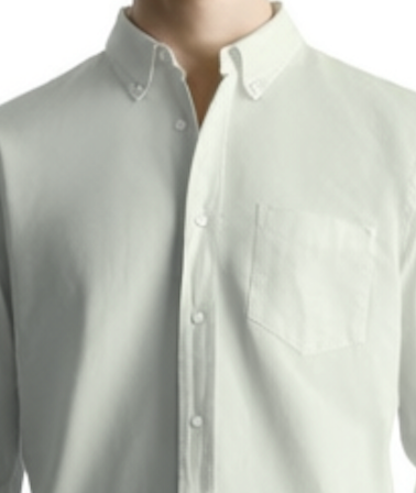 Men Classic Button-Down Collar Solid Cotton Tailored Fit Casual Shirt