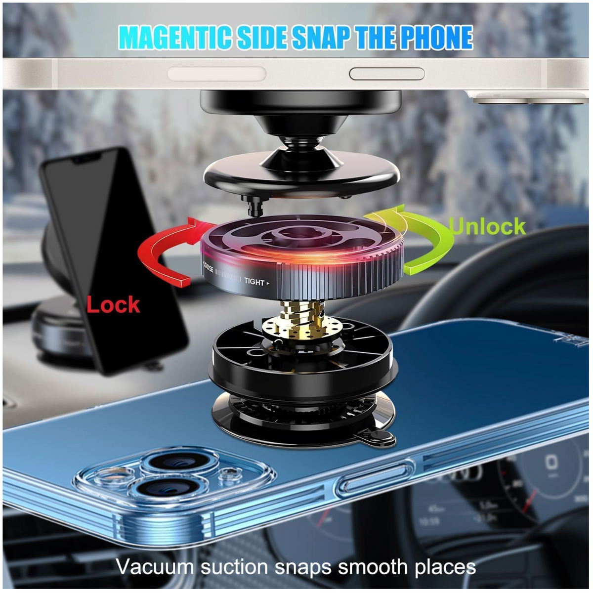 Vacuum Magnetic Phones Holder
