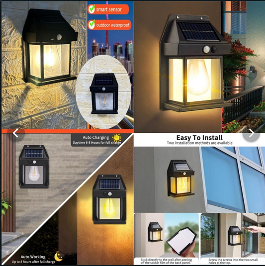 Solar Wall Lights Single Bulb Outdoor