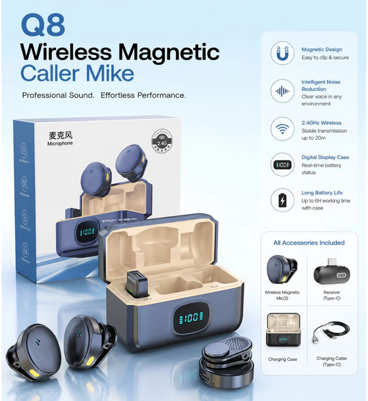 Q8 Wireless Microphone Caller Mic For Youtube
